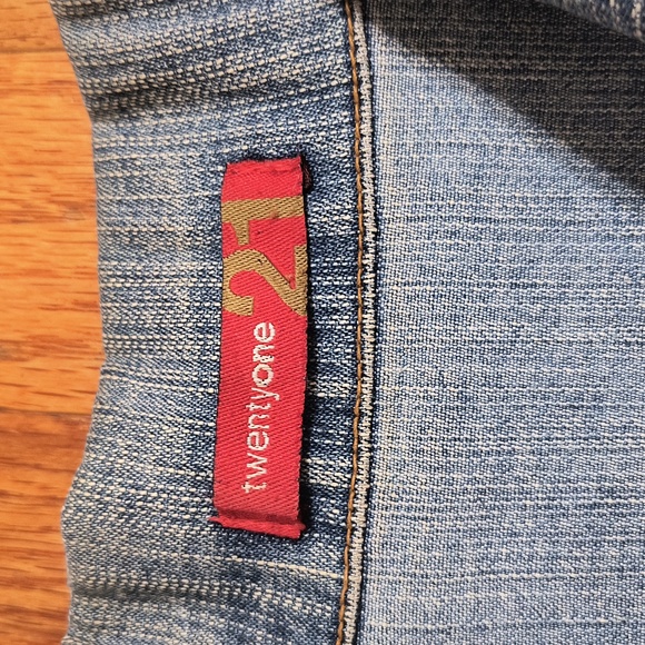 Forever 21 blue jean jacket, size medium, distressed denim - Picture 2 of 10